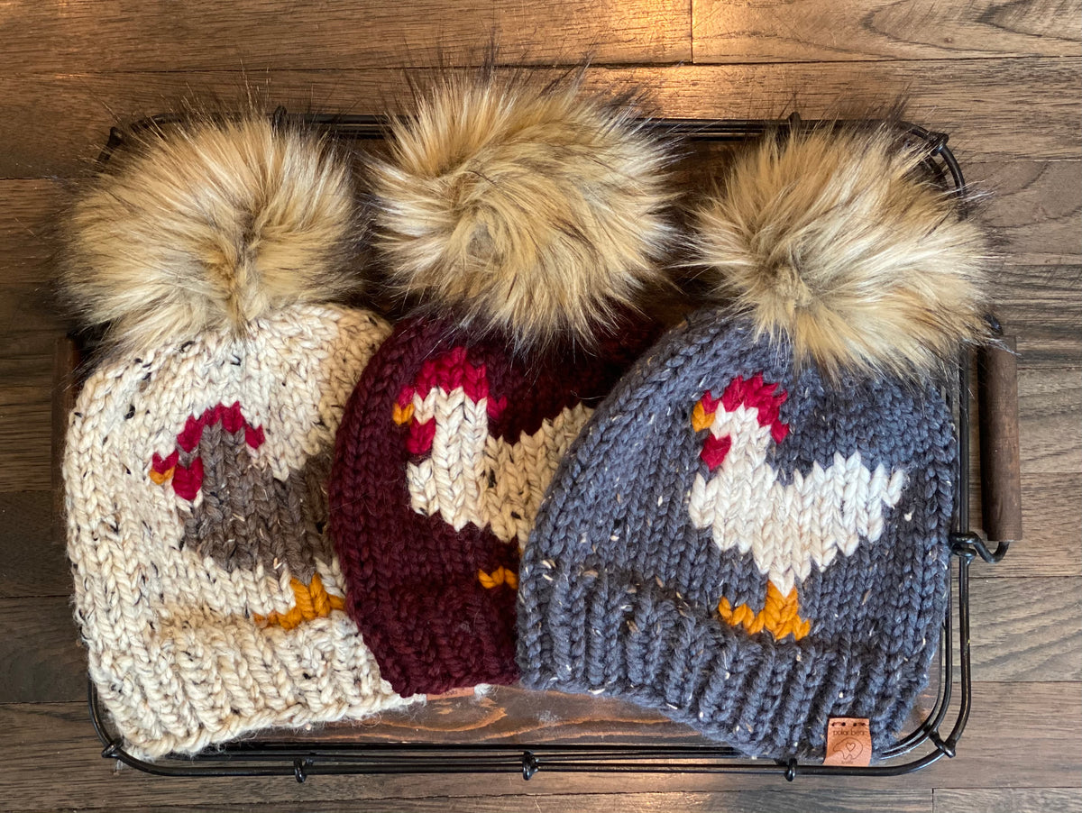 Cluck Cluck Chicken Hat – Polar Bear Knits LLC - Main Image